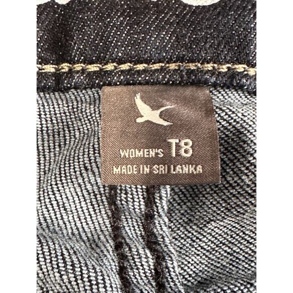 Eddie Bauer Curvy Fit Trouser Boot cut Dark Wash Womens Blue Jeans Sz 8T - Picture 10 of 16